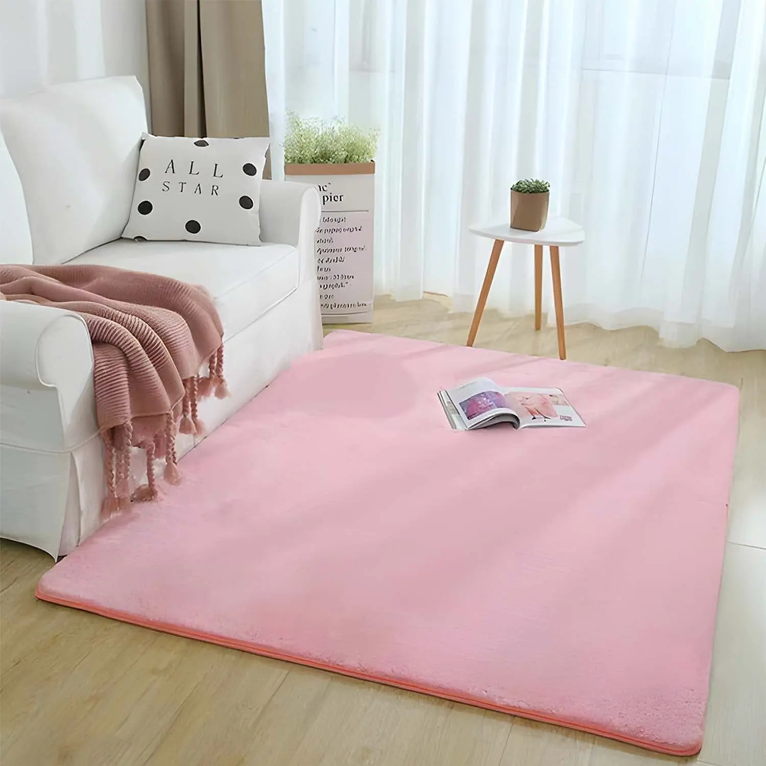 [IBZA SG] Fur Pink - Faux Rug Collection, High-Quality Area Rug