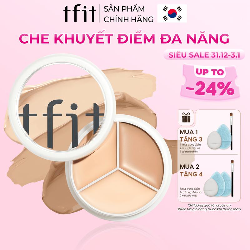 TFIT MALL Kem Che Khuyết Điểm Hàn Quốc 3 Màu 15g Che Nếp Nhăn Quầng Thâm Mắt Mụn Nám Tàn Nhang