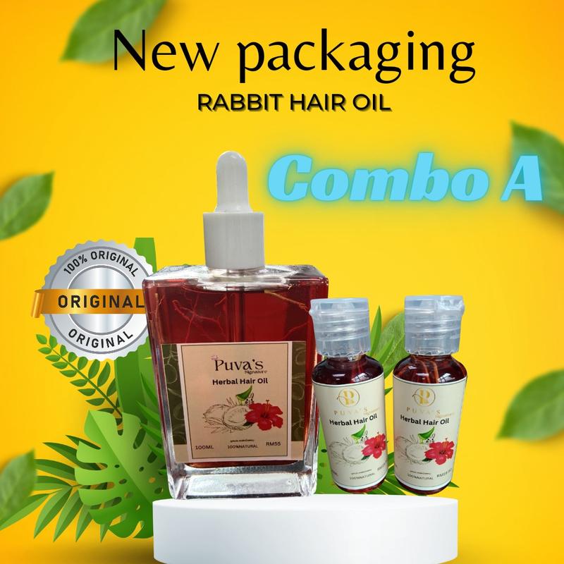 Bahan Rabbit COMBO A RABBIT BLOOD hair oil hair growth tonic rambut minya - TikTok ...