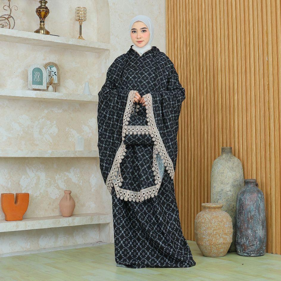 Mukena Wanita 2 in 1 Katun Premium Motif Mewah Renda Cantik dengan Desain Elegan dan Nyaman untuk Penggunaan Sehari-hari Mukenah Jumbo Dewasa Travel