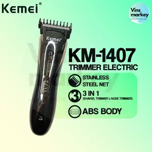 KEMEI KM 1407 Multifunctional Hair Clipper – Rechargeable Trimmer for Hair, Beard, and Mustache Grooming Cukur Kumis Jenggot Elektrik Brewok Mesin