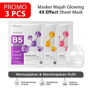 BEST SELLER!!! PROMO 3 PCS - Masker Wajah Mencerahkan dan Glowing BPOM Kormesic 4x Effect Mask 25ml