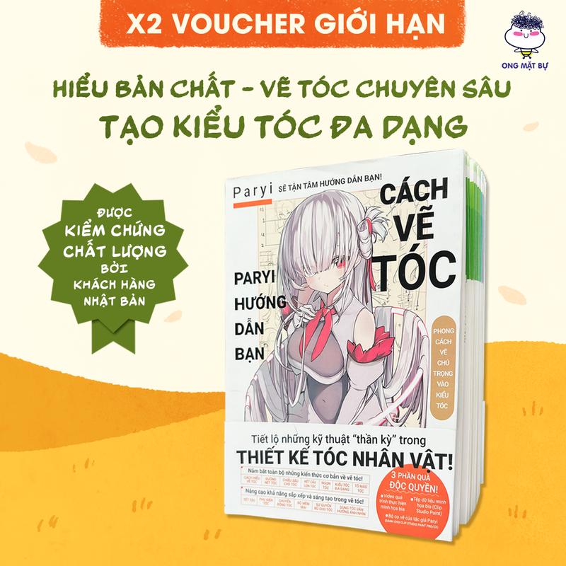 Sách Vẽ Tóc - 152 Trang Kiến Thức Từ Cơ Bản Đến Sáng Tạo Tóc - Tác Giả Paryi x Ong Mặt Bự