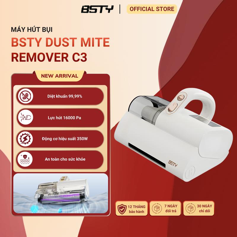Máy Hút Diệt Mạt Bụi BSTY C3 – Lực Hút 16000Pa, UV Diệt Khuẩn, Động Cơ 400W Làm Sạch Sâu Lông Thú Bụi Mịn Mạt Bụi Giảm Dị Ứng An Toàn Cho Da cầm tay siêu mạnh chà sàn electric air duster lau