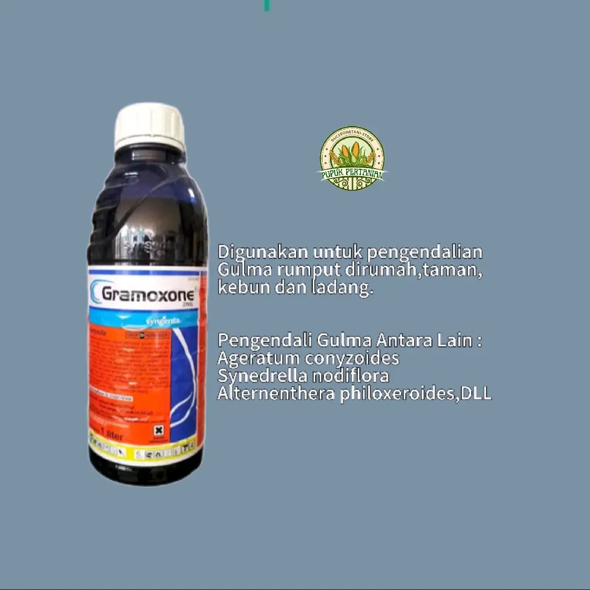 Herbisida Gramoxone 276 SL - 1 Liter Asli 100% Pengendali Anakan Sawit Liar & Rumput Liar