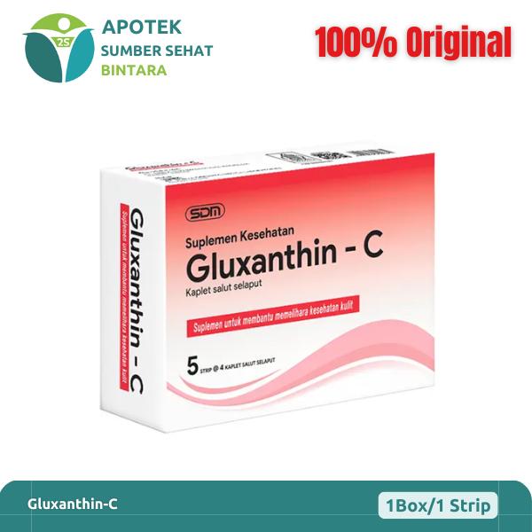 Gluxanthin - C | Glutathione dan Asthaxantin | Pencerah Kulit Glowing dan  Flek | Suplemen Kecantikan - Gluxanthin-C