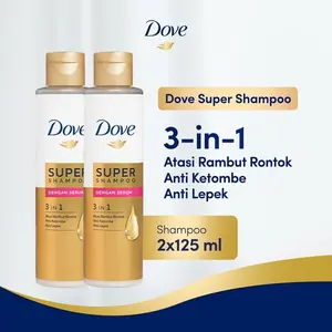 Dove 3 in 1 Super Shampoo Serum 125ml Twin Pack