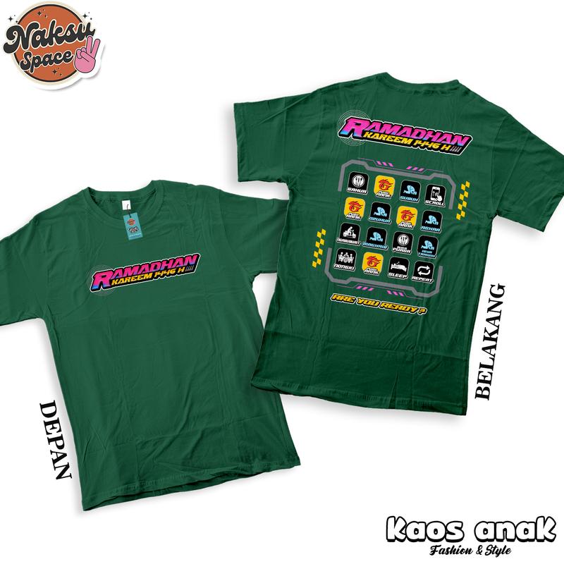 KAOS ANAK RAMADHAN KAREEM 1446 HIJRIAH TERBARU 2025 BAJU LEBARAN ICON GARENA DI BULAN PUASA BAJU FF 5