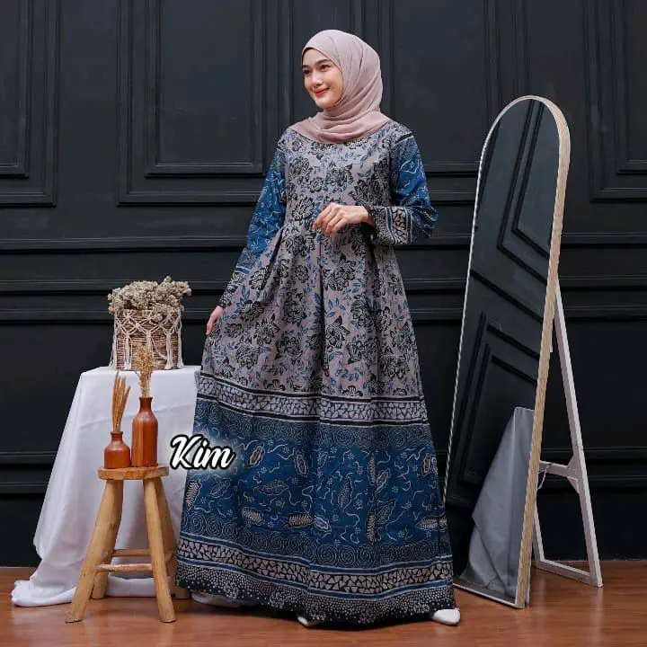 Gamis Batik Wanita Dewasa Busui Friendly Allsize Katun Polymicro Motif Terbaru Dress Muslim Panjang Maxi Syari Kondangan 2