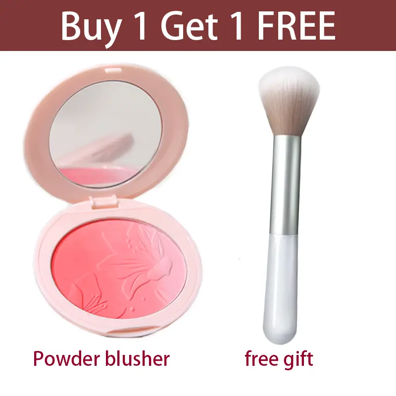 【buy 1 get 1 free】ZVEV Gradient powder blusher+brush, low saturation, improve atmosphere, can be used as concealer, 6 colors