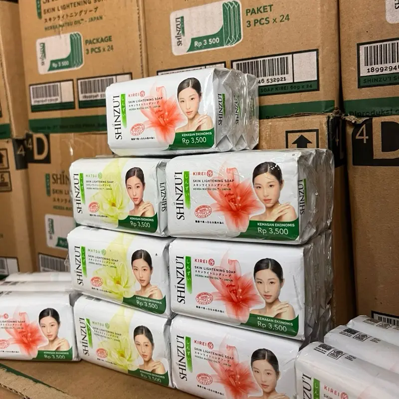 Sabun Shinzui Batang 6pcs Kemasan Ekonomis 60gram, Sabun Mandi Soap - Wangi, Lightening, Kaki, Mencerahkan, Pencerah, Perawatan Berminyak 1