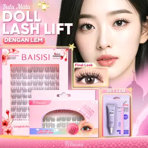 BAISISI A12 Doll Lash Lift Bulu Mata Palsu Ringan Eyelash Extension Satuan Premium Dapat dipakai berulang cocok untuk pemula reuseable dengan lem praktis