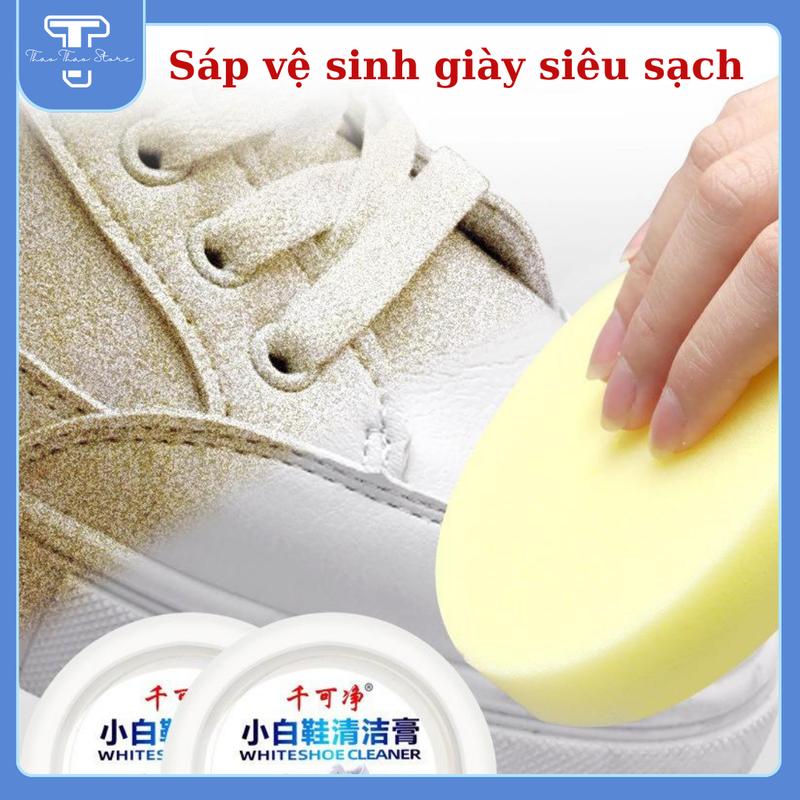 Sáp tẩy giày trắng siêu sạch - Kem vệ sinh giày túi xách da balo da - Kem làm sạch giày trong 30 giây tiện lợi - Tẩy nhanh vết ố vàng vết dơ giày dép