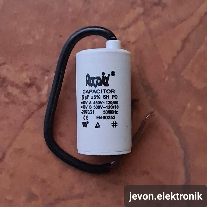 Gambar Kapasitor Pompa Air Elko Rapid 6 uf 450 v Capasitor Elco 6uf 450v volt dari Jevon Elektronik Kota Surabaya Tokopedia