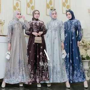 Aleiya [Maryam Silk Premium Dress ] Mode Gamis Lebaran Kondangan Wanita Muslim Motif Terbaru, Busui, Bahan Premium, Adem, Desain Ekslusif Nyaman