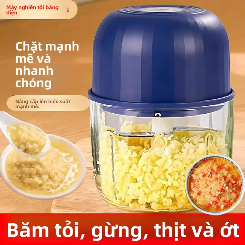 Máy xay tỏi ớt cầm tay mini với cổng sạc USB tiện lợi, có cốc nhựa hoặc cốc  thủy tinh - TikTok Shop Vietnam