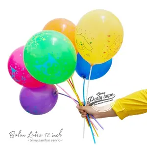 isi 10 Balon Latex Sanrio Warna Warni / Balon Motif  sanrio kuromi / balon cinnamorol / balon melody