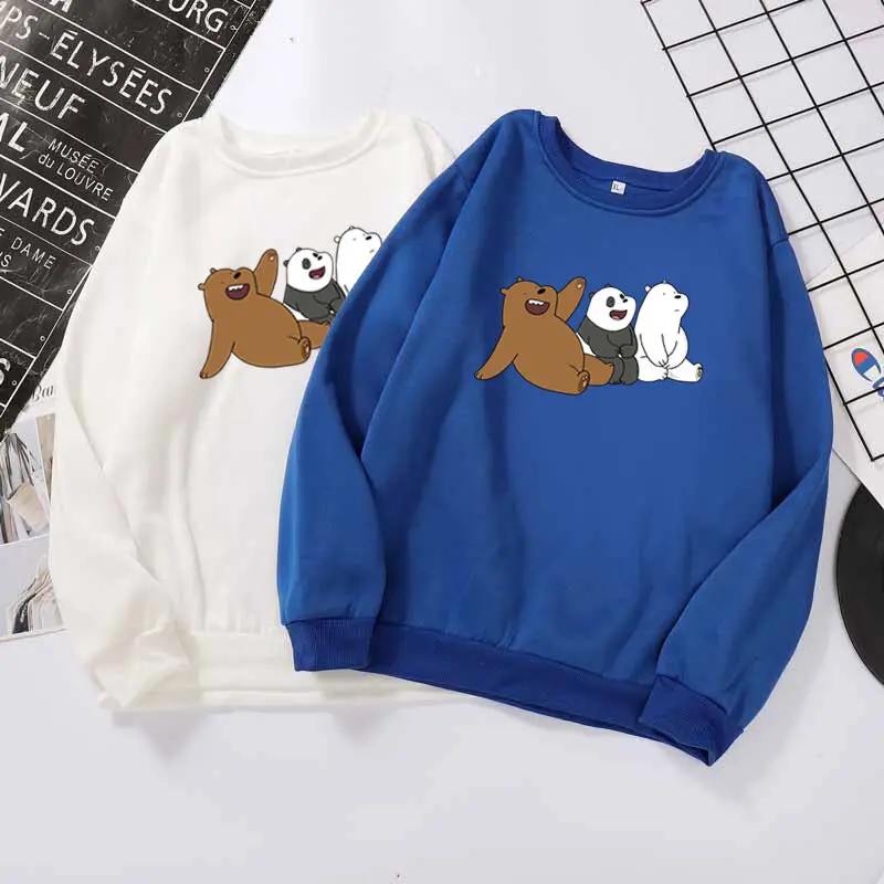Women Men Hoodies Harajuku Sweatshirts Cute Bears Printed Hoodie Pocket Pullovers Graphic Tops Kawaii Hoodies