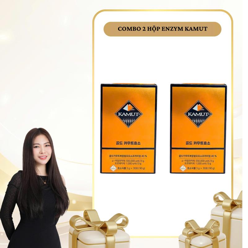 SN1187-Combo 2 hộp enzym Kamut hỗ trợ thanh lọc cơ thể Phiên bản đặc biệt Phương Sena x Grain On Enzym Kamut Wheat Premium 900.000 unit 20 gói *2