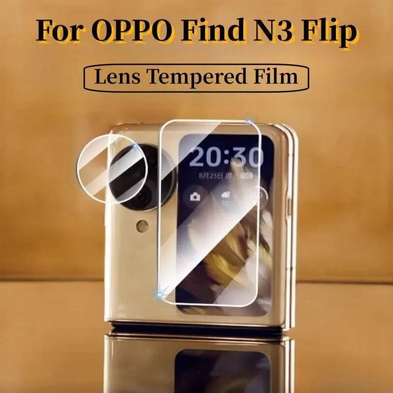 2in1 Camera Lens Protector For Oppo Find N3 N2 Flip Clear Tempered Glass Screen Protector For FindN2 Flip N2Flip Filp CPH2437 FindN2Flip N3Flip Protective Glass Film