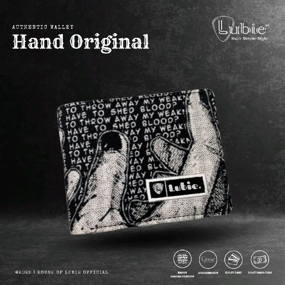 LUBIE Dompet lipat kanvas  cowok premium | Two Hand  | Dompet kartu | Dompet Uang