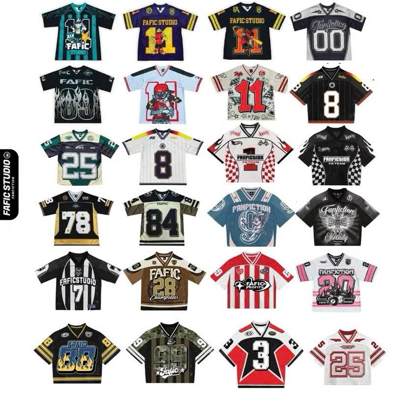 Áo Thun FaFic Thể Thao 11 Hình Mascot Jersey Unisex Vải Thun Lưới Mè Mặc Mát