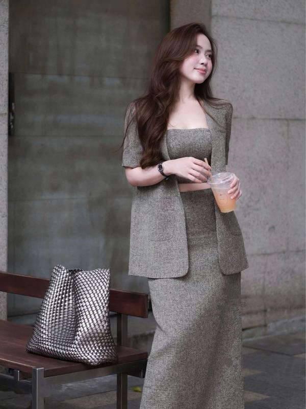 B85 - Set Váy Dáng Dài Mix Áo 3 Chi Tiết - LYNA