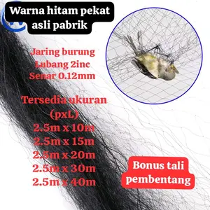 jaring burung lubang 2inc senar 0.15mm warna hitam pekat asli pabrik