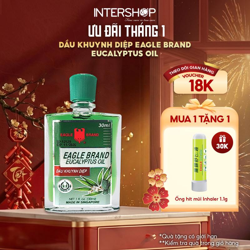  Tinh Dầu Khuynh Diệp Con Ó 2 Nắp Eagle Brand Eucalyptus Oil 30ml giữ ấm cho bé hỗ trợ cảm cúm nghẹt mũi 