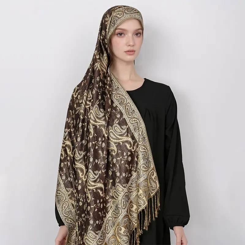 Pashmina Medina Royal Heritage/ Motif Kashmir Eksklusif/ Syal Elzara Motif Timur Size 180*70 cm 3