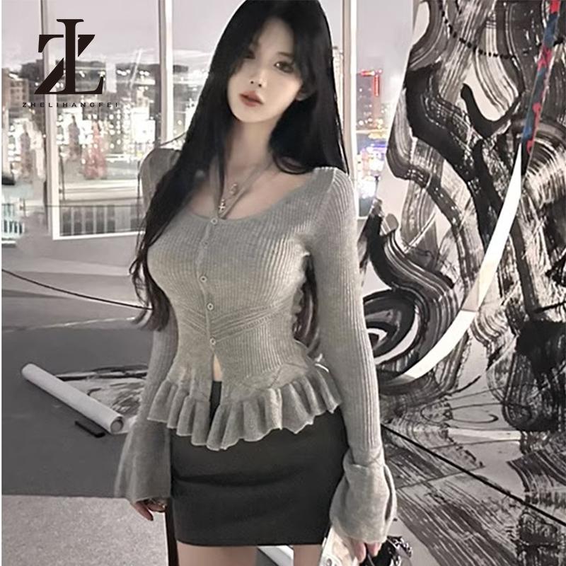  Áo sweater Cổ Yếm Phong Cách Phương Tây Thời Trang Thu Đông Cho Nữ 