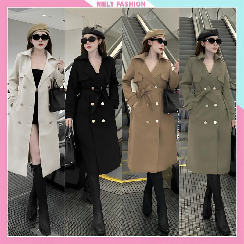 Áo khoác măng tô nữ dáng dài chất kaki Hàn cao cấp dày dặn hàng 2 lớp phong cách trẻ trung sang trọng Jacket Women Top ASM23-02