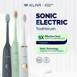 KLAR Sonic Electric Toothbrush - Sikat Gigi Elektrik Dewasa & Anak | 3X Lebih Efektif Menghilangkan Plak Gigi & 5 Mode Sikat untuk Kebersihan Gigi & Gusi Optimal