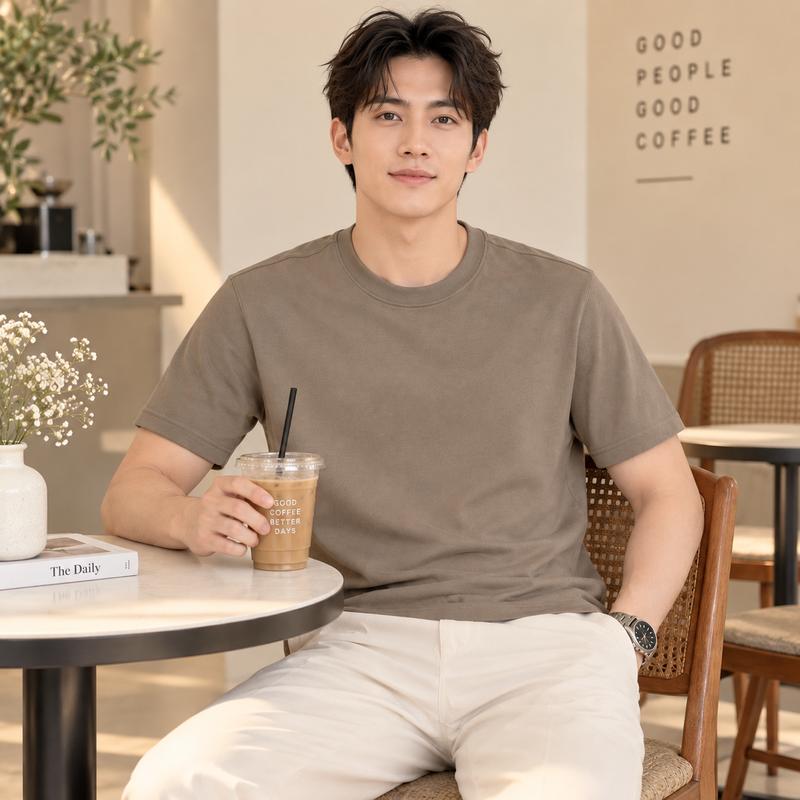 Áo Thun Nam Trơn Cộc Tay Cổ Tròn Basic 100% Cotton Thoáng Mát Thấm Hút Mồ Hôi Local Brand 365STYLE - SMTS26S007