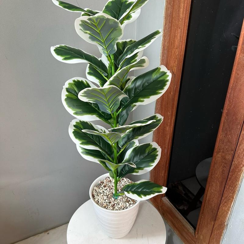 TANAMAN ARTIFICIAL KETAPANG  PUTIH 23DAUN(sudah+pot) 7