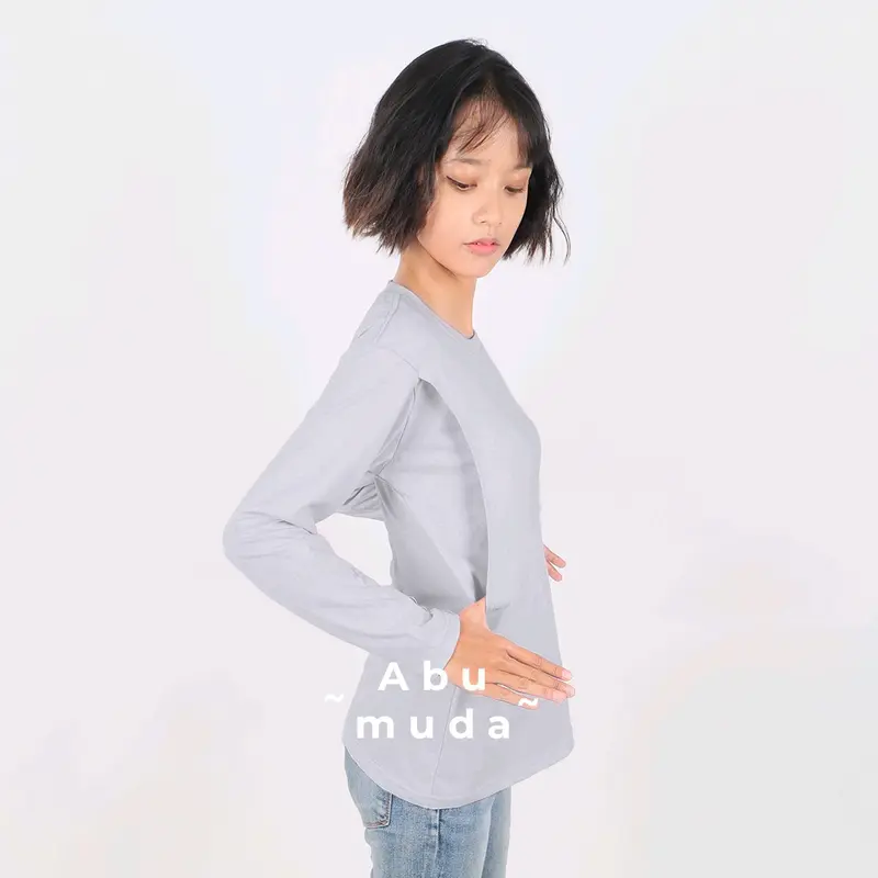 KAOS BASIC BUSUI LENGAN PANJANG IBU MENYUSUI Katun 100% Combed 30s Adem Nyaman 4