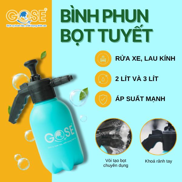 GOSE Bình Xịt Bọt Tuyết 2L/3L Rửa Xe Ô Tô Xe Máy Áp Suất Mạnh Cao Cấp Siêu Bền…