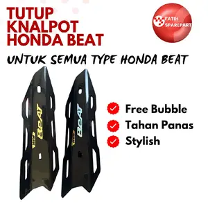 FATIH SPAREPART Cover Knalpot Beat Universal untuk Semua Motor Honda Beat Karbu Fi Esp Pop Street Deluxe New Tameng Tutup Knalpot Transformer Tahan Panas Stylish Motorcycle Gold
