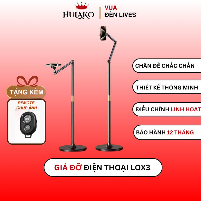 Giá đỡ Điện thoại LOX3 Livestream Chụp Hình Sản Phẩm Xoay 360 Độ Chất Liệu Cao Cấp, chân đế chắc chắn HULAKO