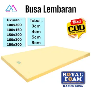 Royal Foam Busa Lembaran Kasur Surpet Tebal 3cm 4cm 5cm 8cm Density 16 Kualitas Terbaik Anti Bakteri Halal Garansi 5-10 Tahun