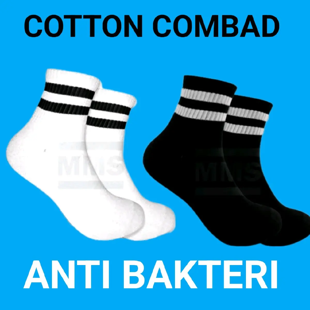Viral Kaos kaki Olahraga Pendek, Motif Old school Garis, One Size Dewasa bahan Cotton Combed