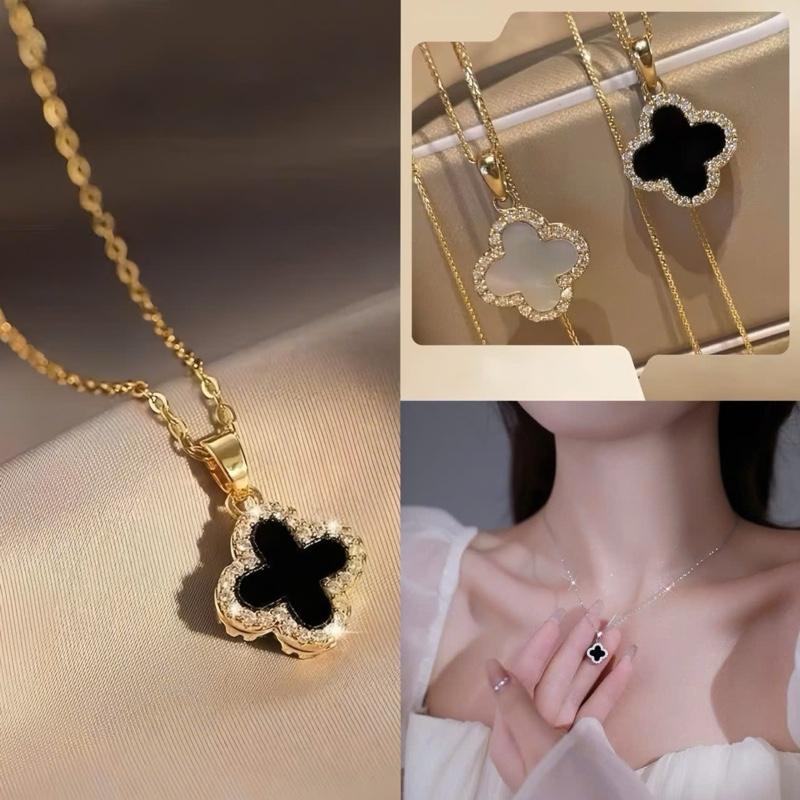 D4 Vòng cổ 4 lá cao cấp 2 mặt blink by Huehoang