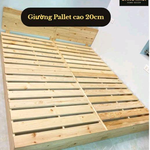 Giường Pallet Gỗ Thông Tự Nhiên Cao 20cm – Bền, Đẹp, Giá Tốt