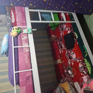 JF-Tempat Tidur Susun Besi untuk Rumah, Tempat Tidur Anak Asrama Perguruan Tinggi, Meja Kabinet Besi Kasur Furniture