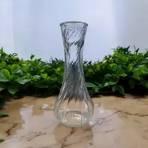 Vas Bunga Botol Kaca Estetik Multifungsi Spiral Flower Vase - FN-15