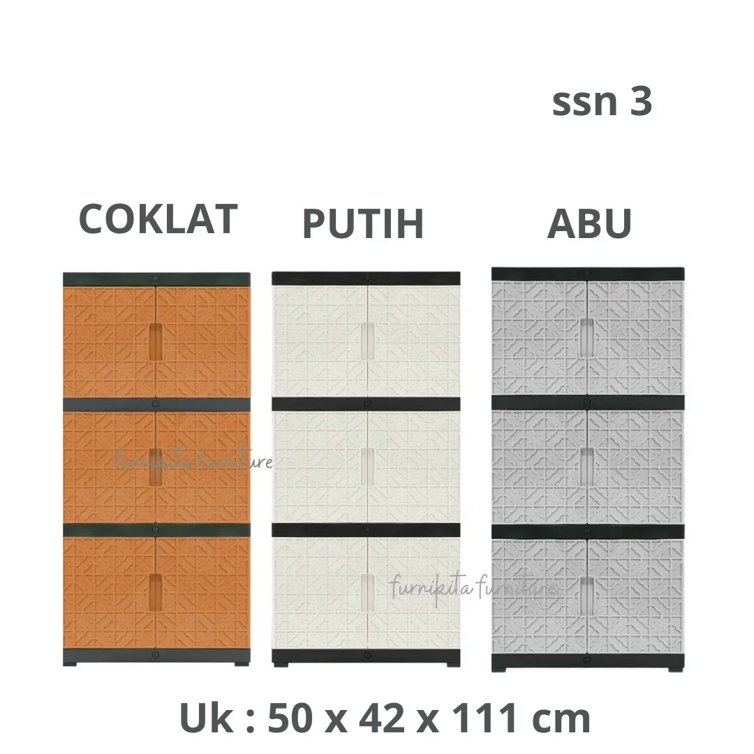 LEMARI PAKAIAN PLASTIK SUSUN 3 TERMURAH [ALESSIA]