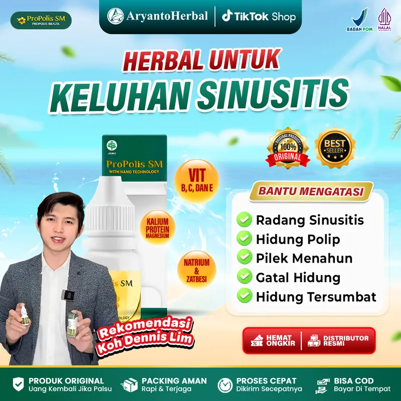 Propolis Sm Isi 6ml Membantu Sinusitis Hidung Tersumbat Flu Filek Gatal Polip - Herbal Asli 0