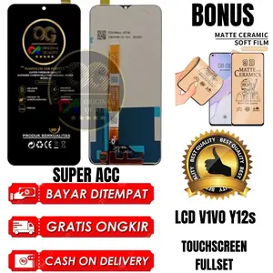 Lcd Touchscreen Y12s Full Set Original Og Super + Antigores Plastik Kaca