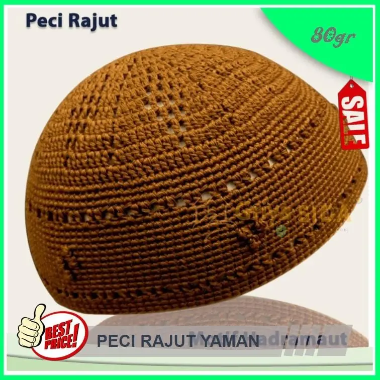 Peci rajut yaman tebal timbul peci hadramaut super oleh2 haji asli peci rajut tebal PROMO!