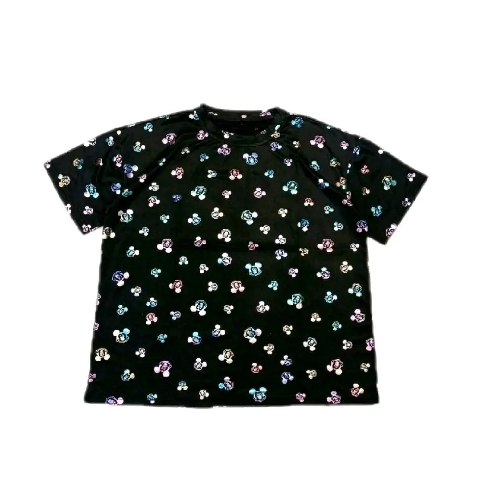 Kaos hologram metalik set celana kulot Panjang Wanita Setelan Nyaman